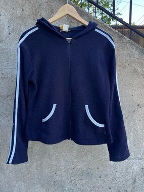 Vintage 90s Decaf USA fleece zip up hoodie size women’s medium (18.5x22.25)
